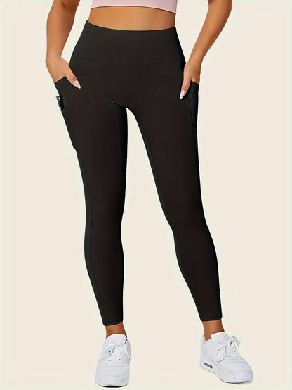 Legging sport femme taille haute avec poches latérales