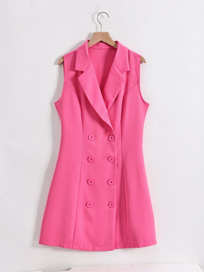Robe blazer sans manches femme coupe droite élégante