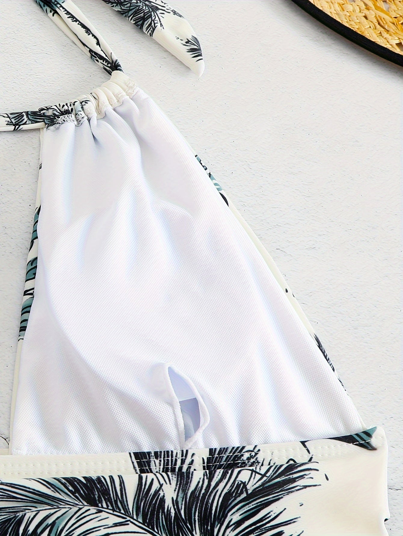Maillot de bain 1 pièce femme fleuri à col noué dos nu