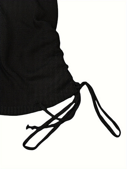 Robe pull côtelée femme à fronces