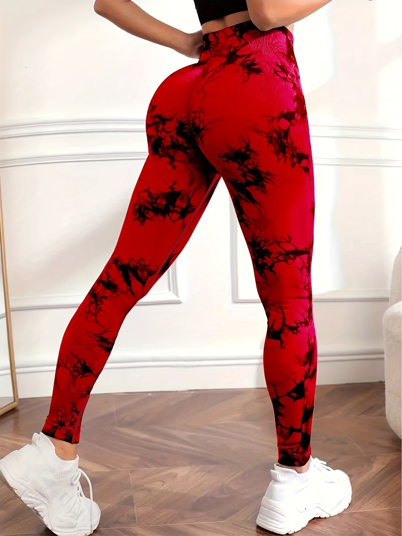 Leggings Push up imprimé marbré taille haute femme
