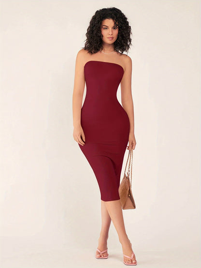Robe bustier moulante midi femme
