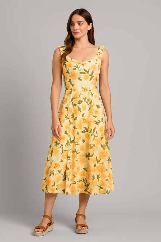 Robe longue d’été femme imprimé floral boho