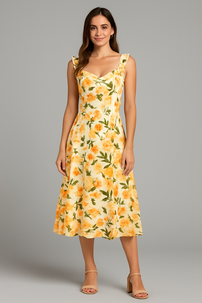Robe longue d’été femme imprimé floral boho