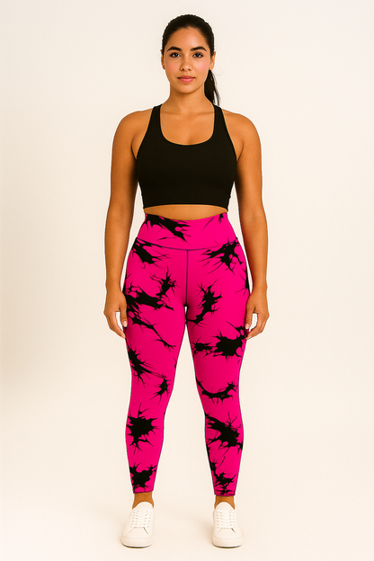 Legging anti-cellulite gainant motif marbré – Push-up sculptant et confortable