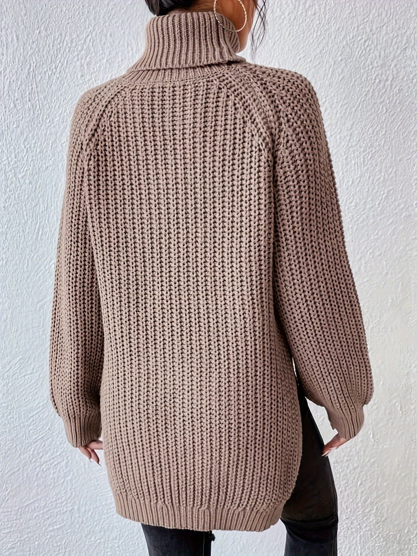 Pull chaud femme col roulé maille épaisse hiver