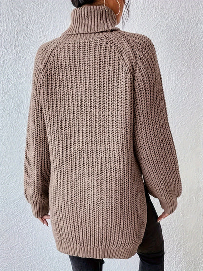 Pull chaud femme col roulé maille épaisse hiver