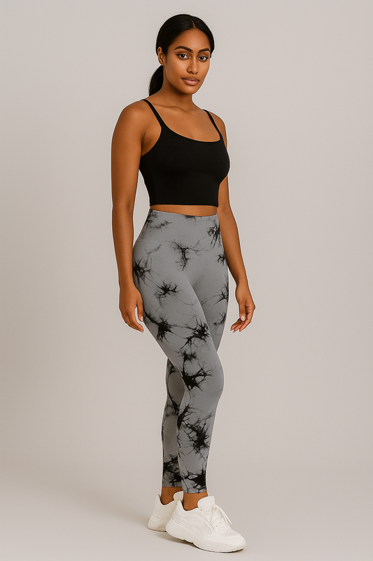 Legging push up femme effet tie and dye taille haute