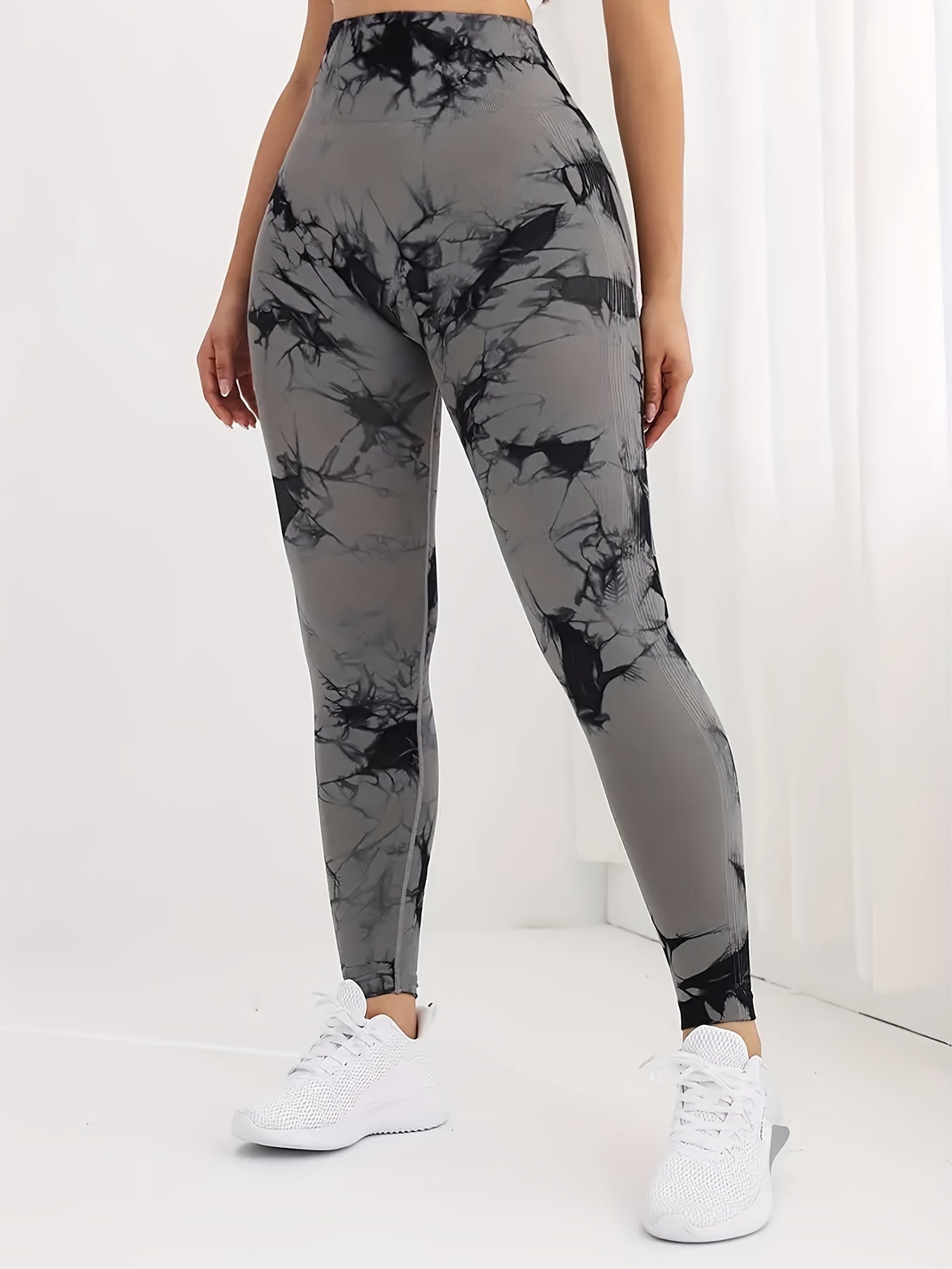 Leggings Push up imprimé marbré taille haute femme