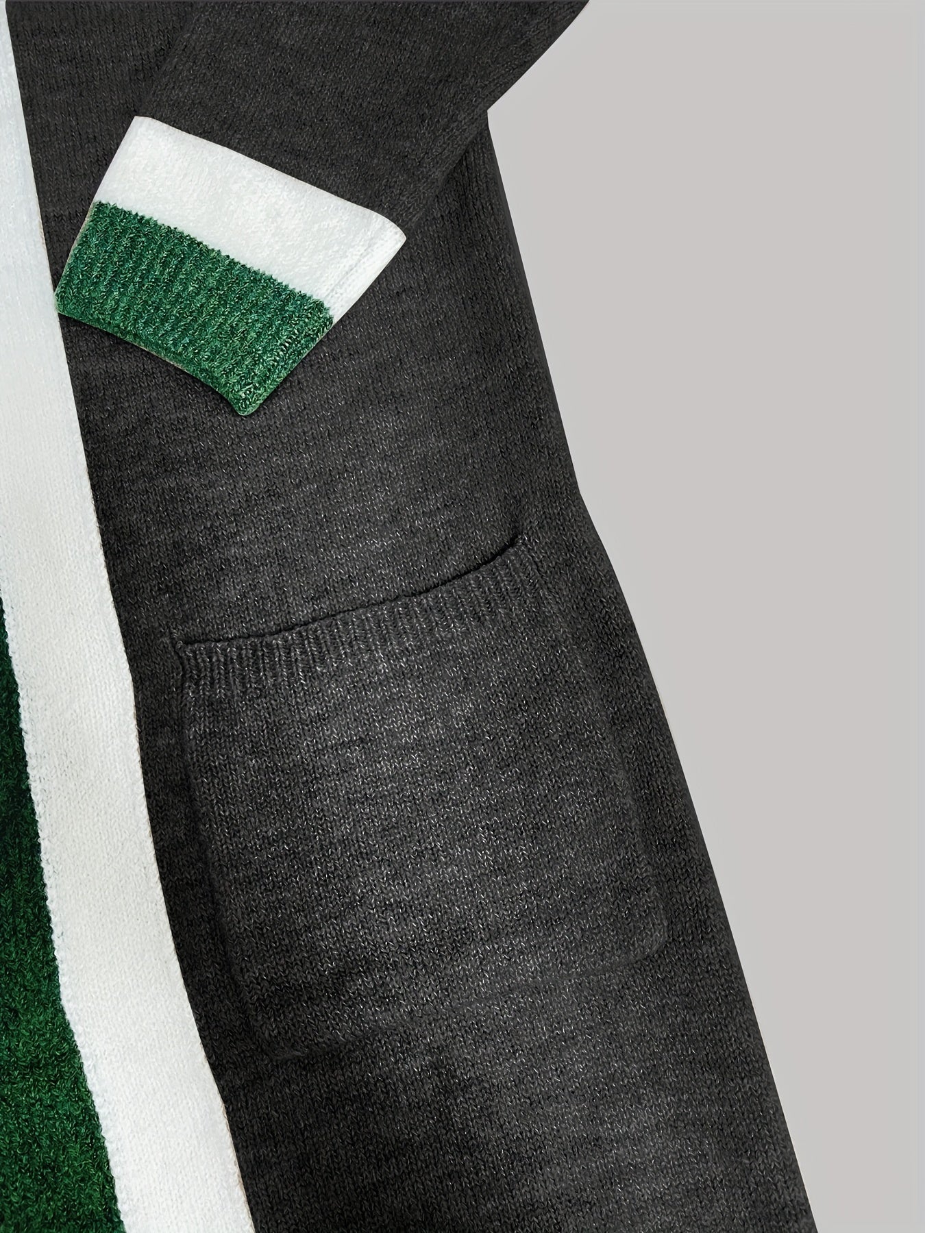 Gilet long chaud femme maille épaisse avec poches