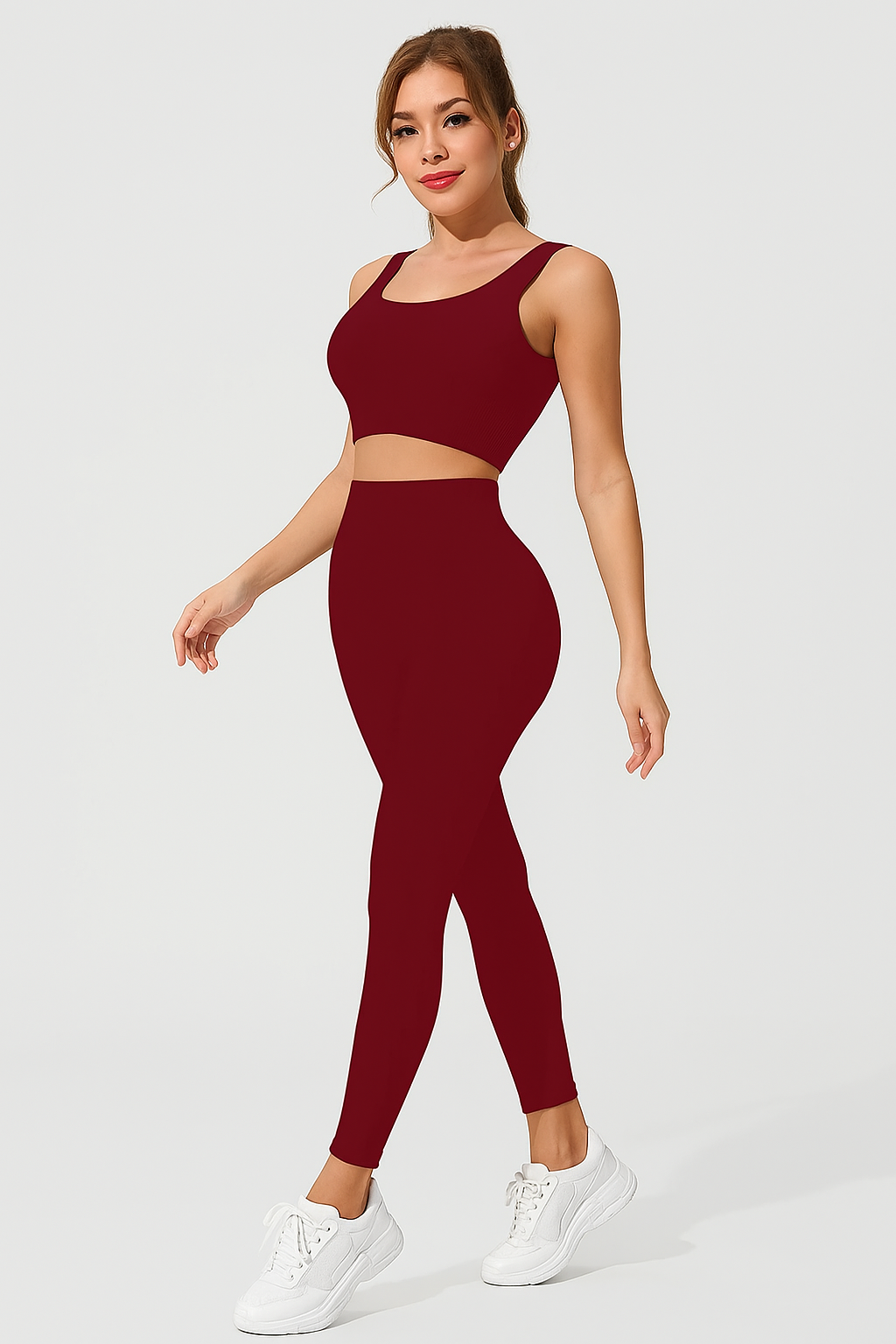 Ensemble legging push up femme avec brassière sans manches