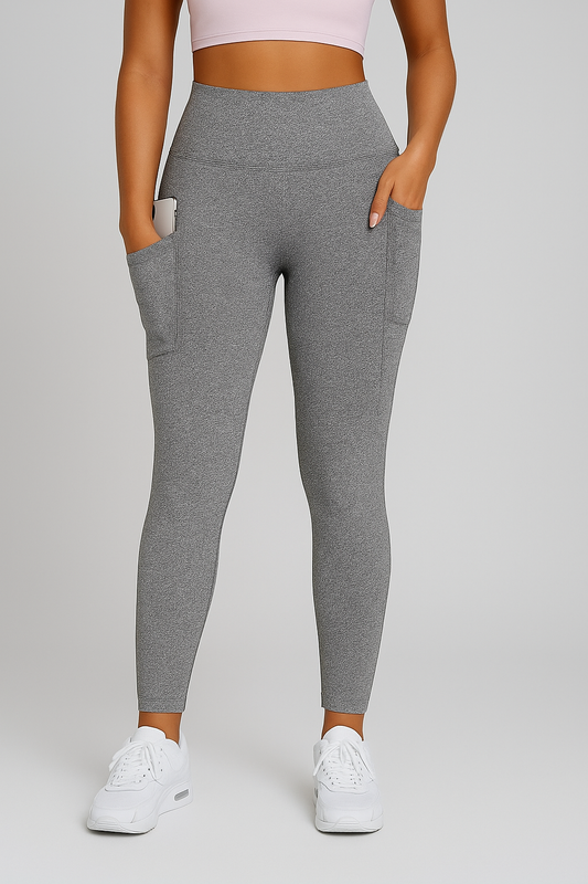 Legging sport femme taille haute avec poches latérales
