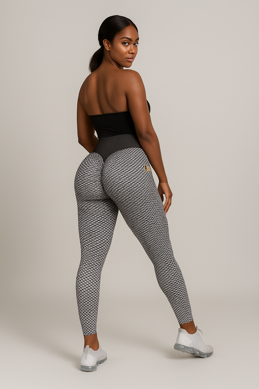 Legging anti-cellulite push-up alvéolé avec poche