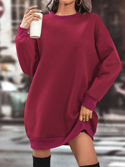 Robe pull sweat oversize femme manches longues