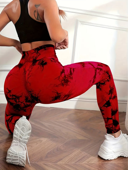 Leggings Push up imprimé marbré taille haute femme