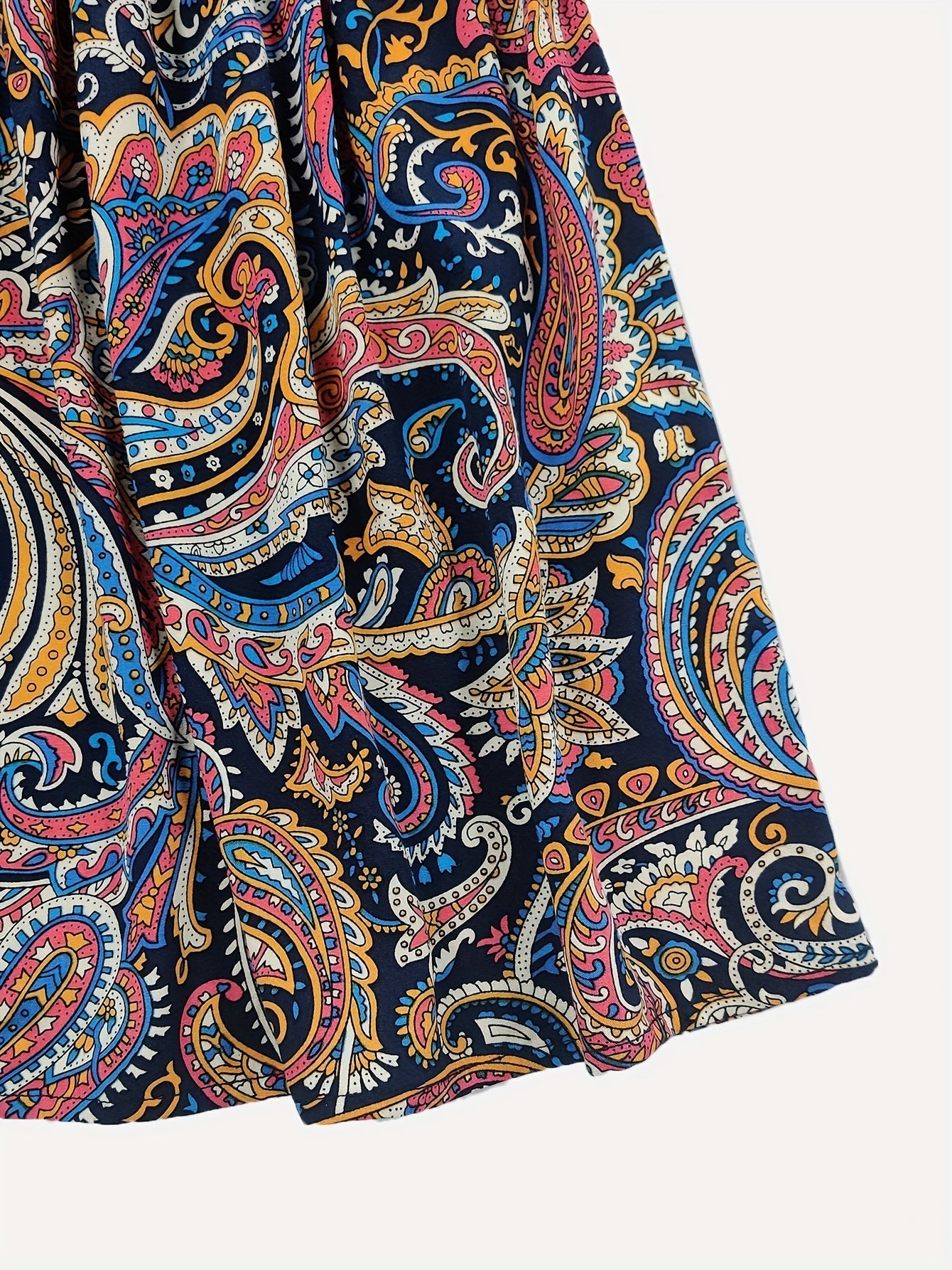Robe bohème longue été femme à motifs paisley fluide