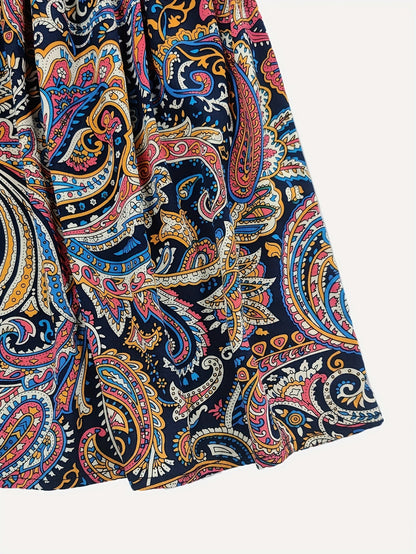 Robe bohème longue été femme à motifs paisley fluide