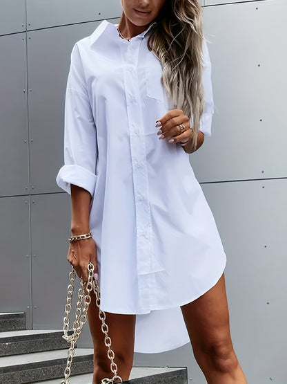 Robe chemise oversize blanche femme