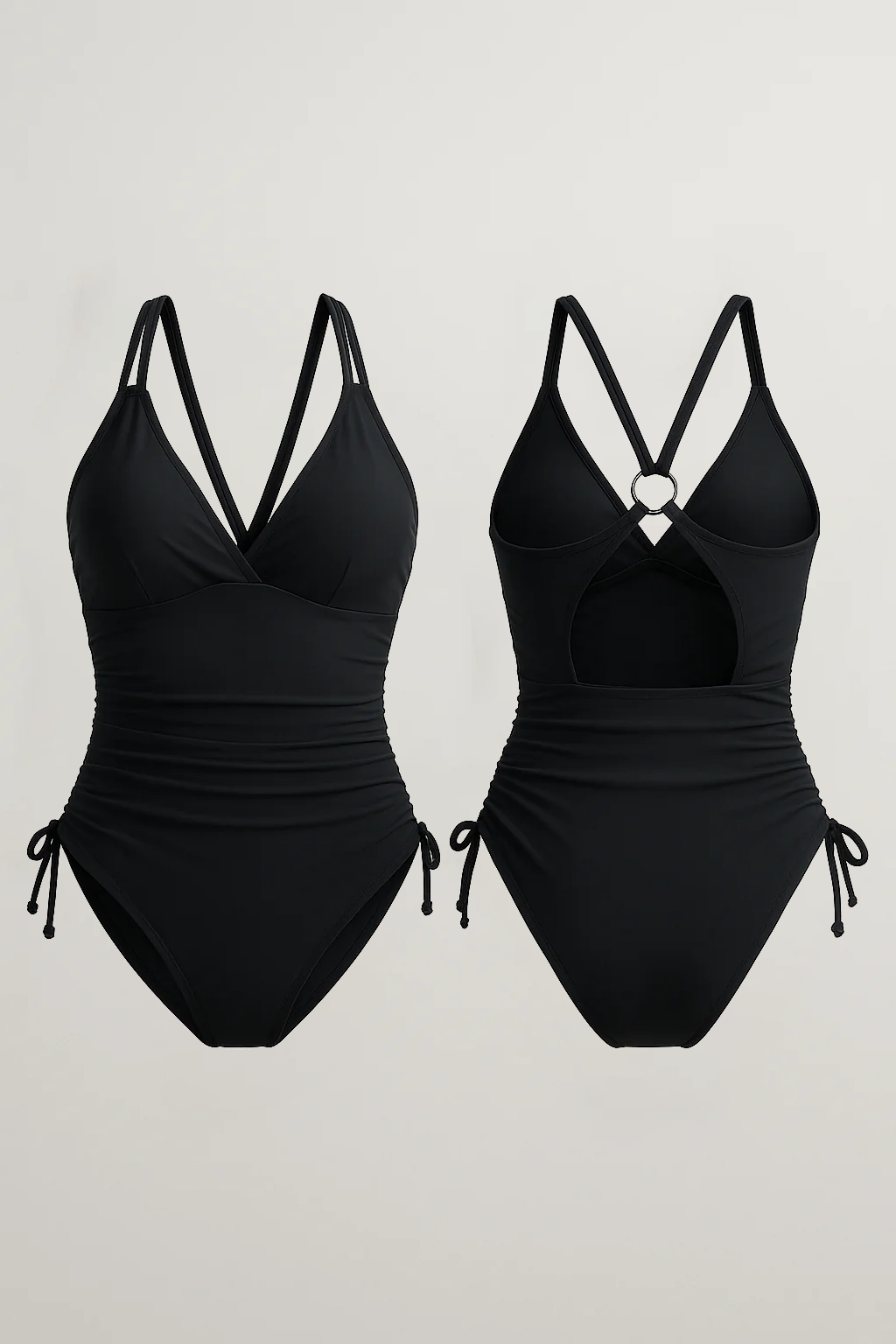 Maillot de bain 1 pièce femme élégant à bretelles croisées