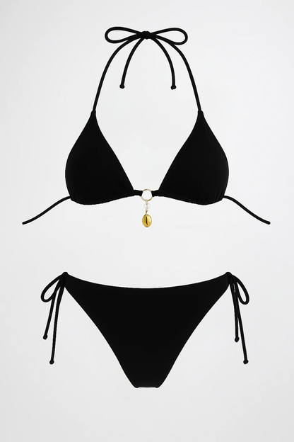Maillot de bain 2 pièces triangle coquillage femme