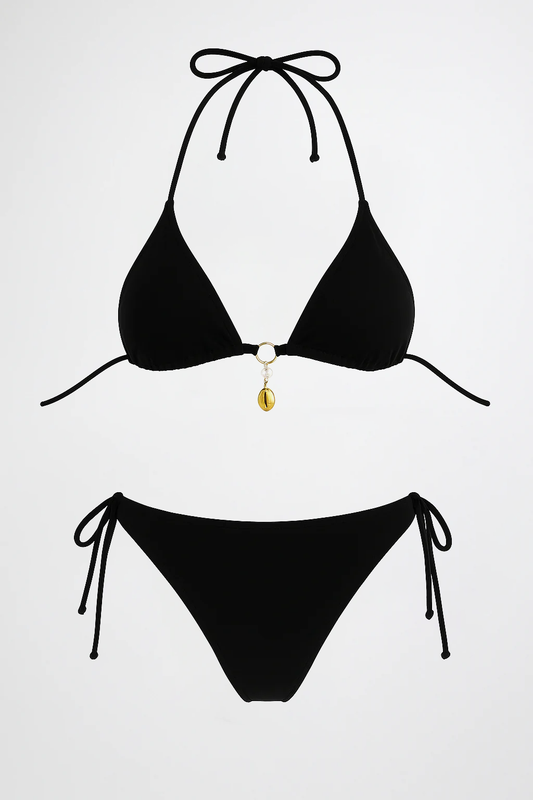 Maillot de bain 2 pièces triangle coquillage femme