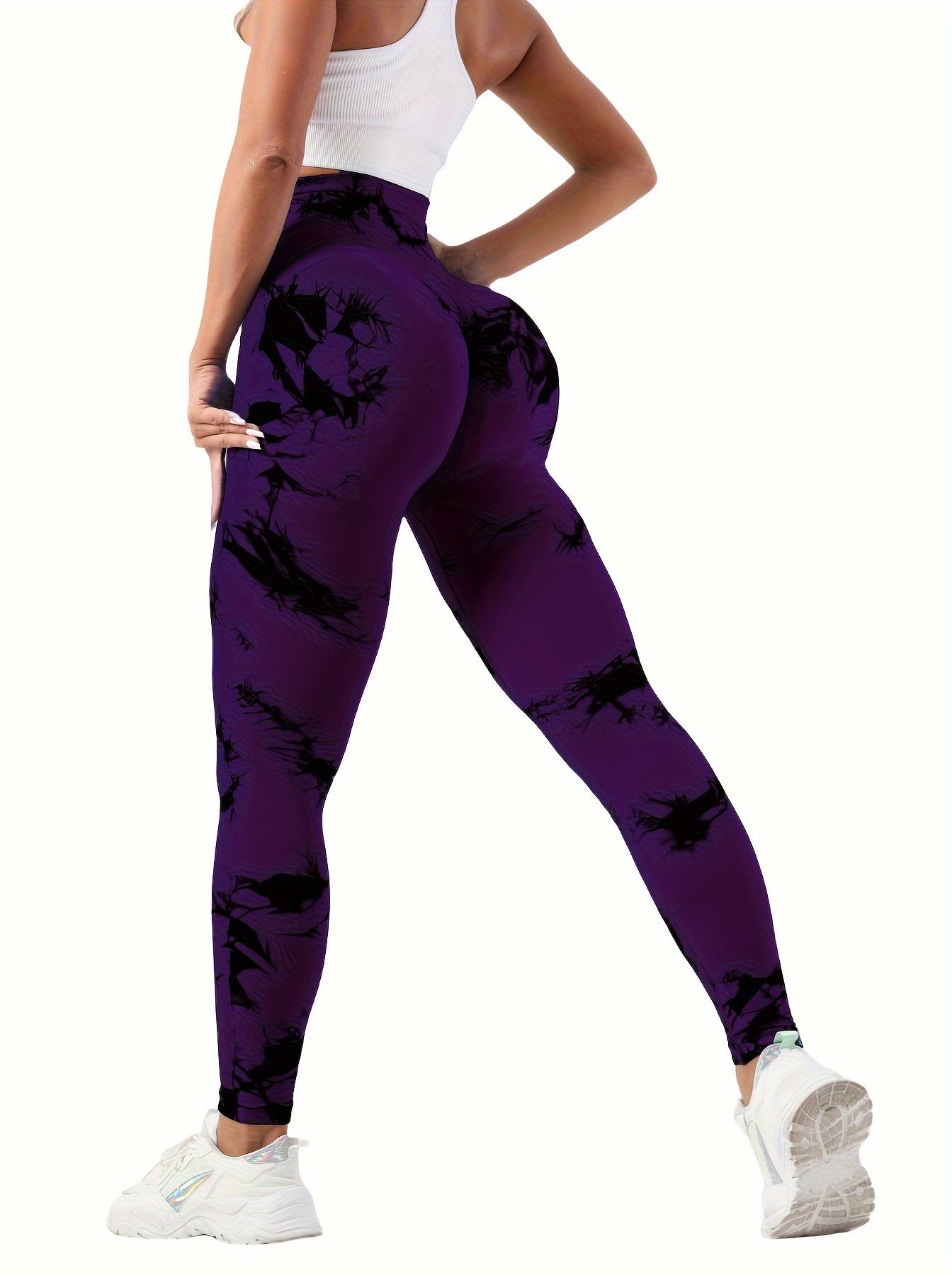 Legging anti-cellulite gainant motif marbré – Push-up sculptant et confortable