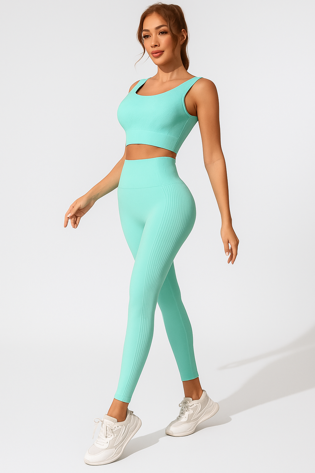 Ensemble legging push up femme avec brassière sans manches