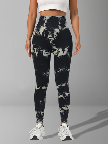 Legging push up femme effet tie and dye taille haute