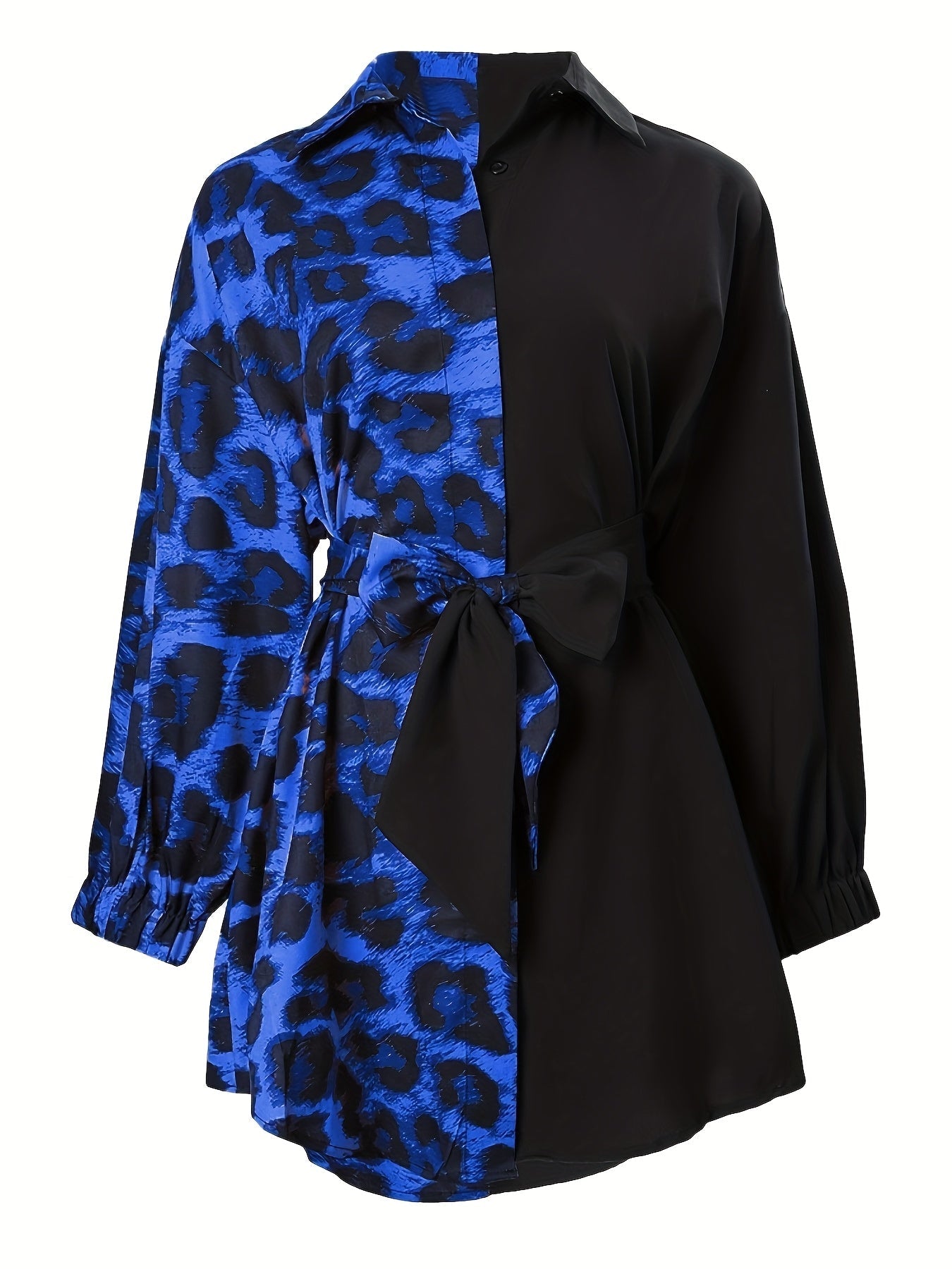 Robe chemise portefeuille imprimé léopard femme