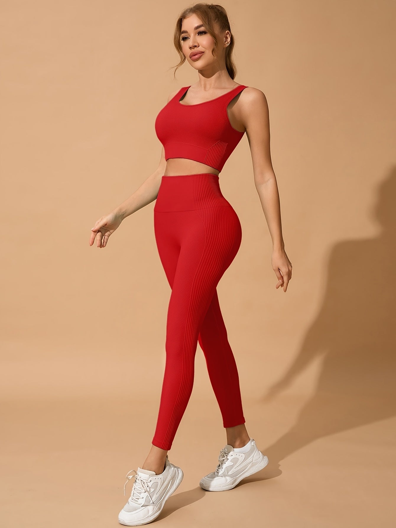Ensemble legging push up femme avec brassière sans manches