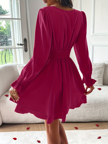 Robe portefeuille femme élégante manches longues fluide