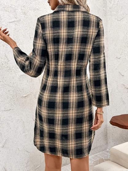 Robe chemise à carreaux femme en flanelle légère