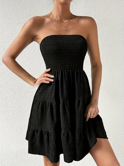 Robe bustier été femme smockée fluide