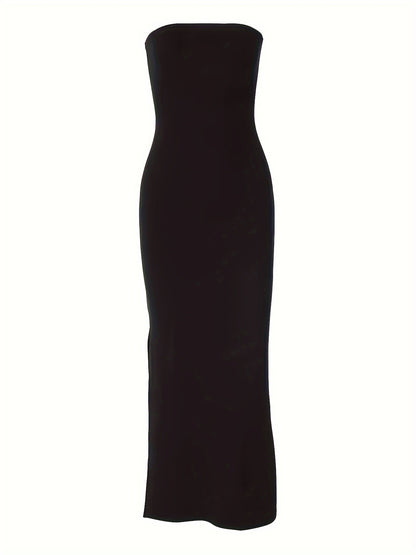 Robe longue bustier noire femme élégante