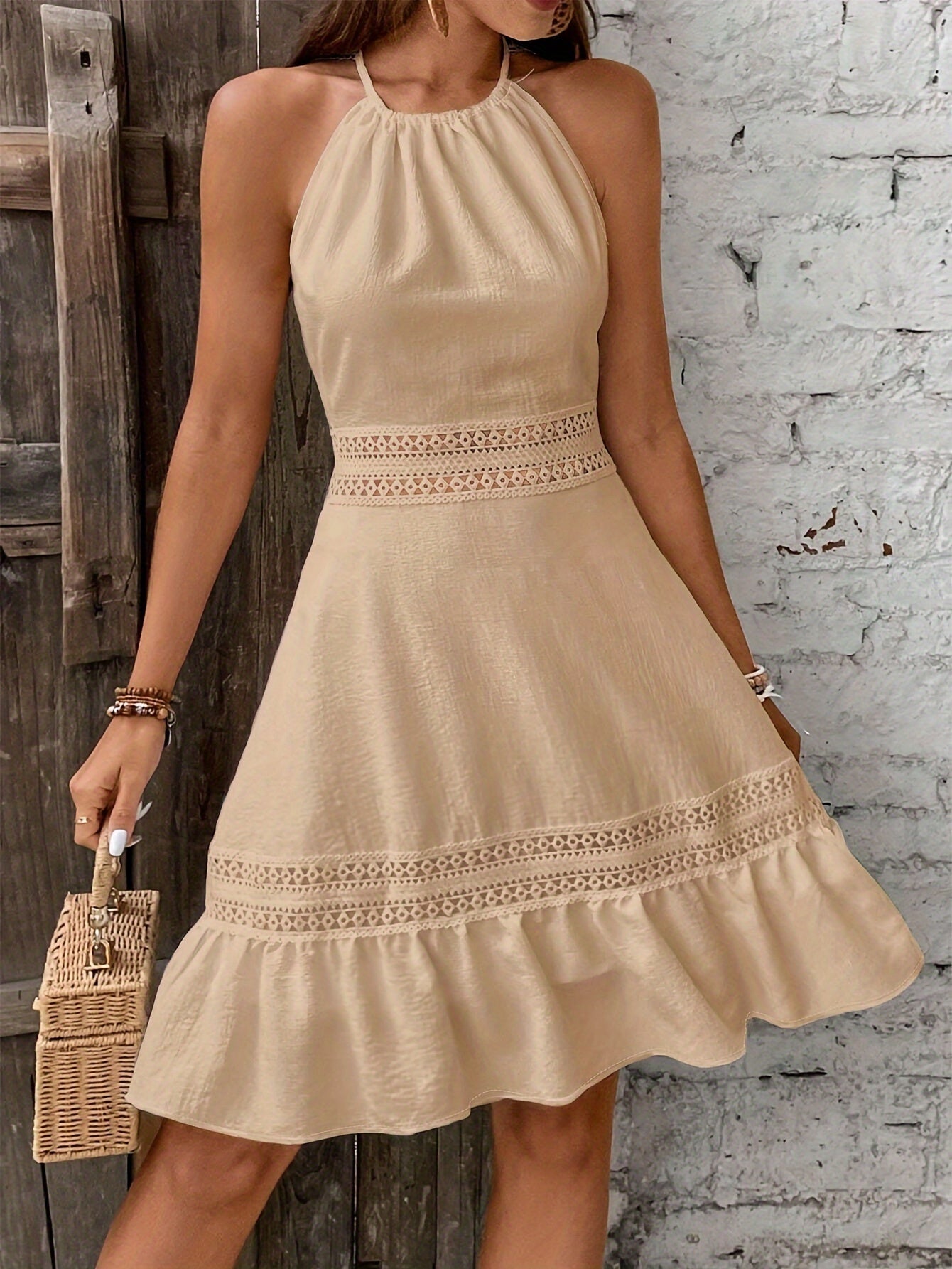 Robe dos nu à crochet bohème femme