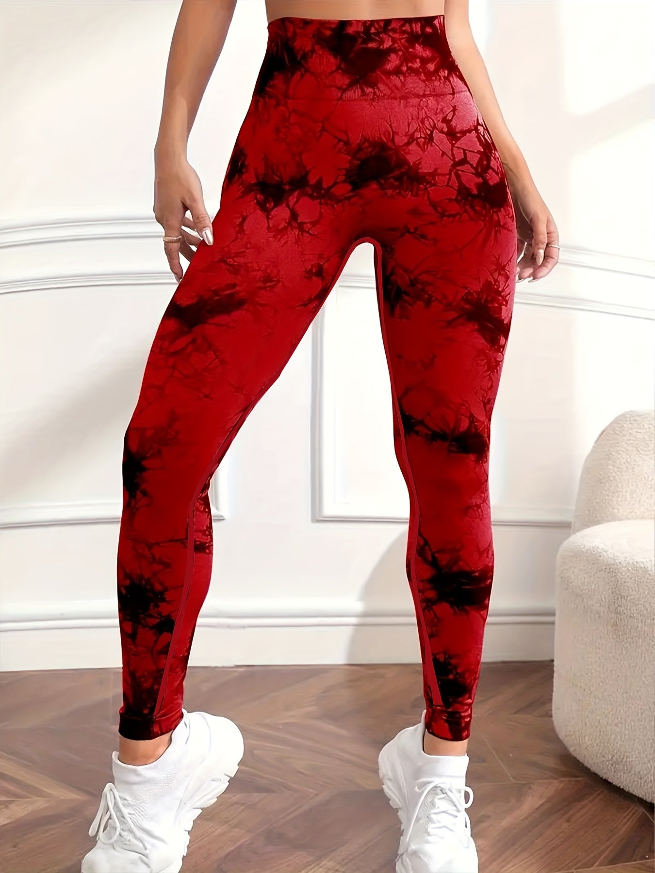 Leggings Push up imprimé marbré taille haute femme