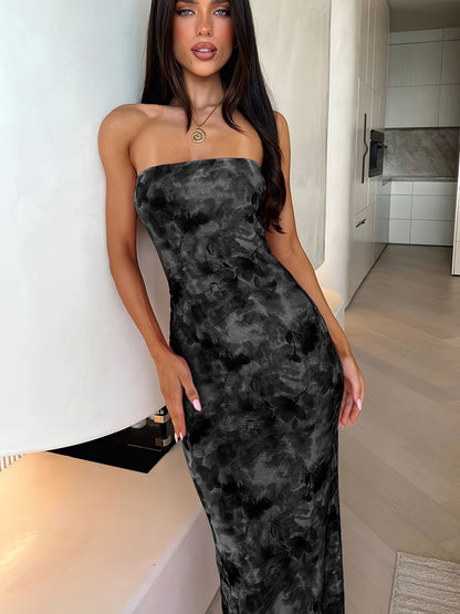 Robe bustier longue fleurie femme