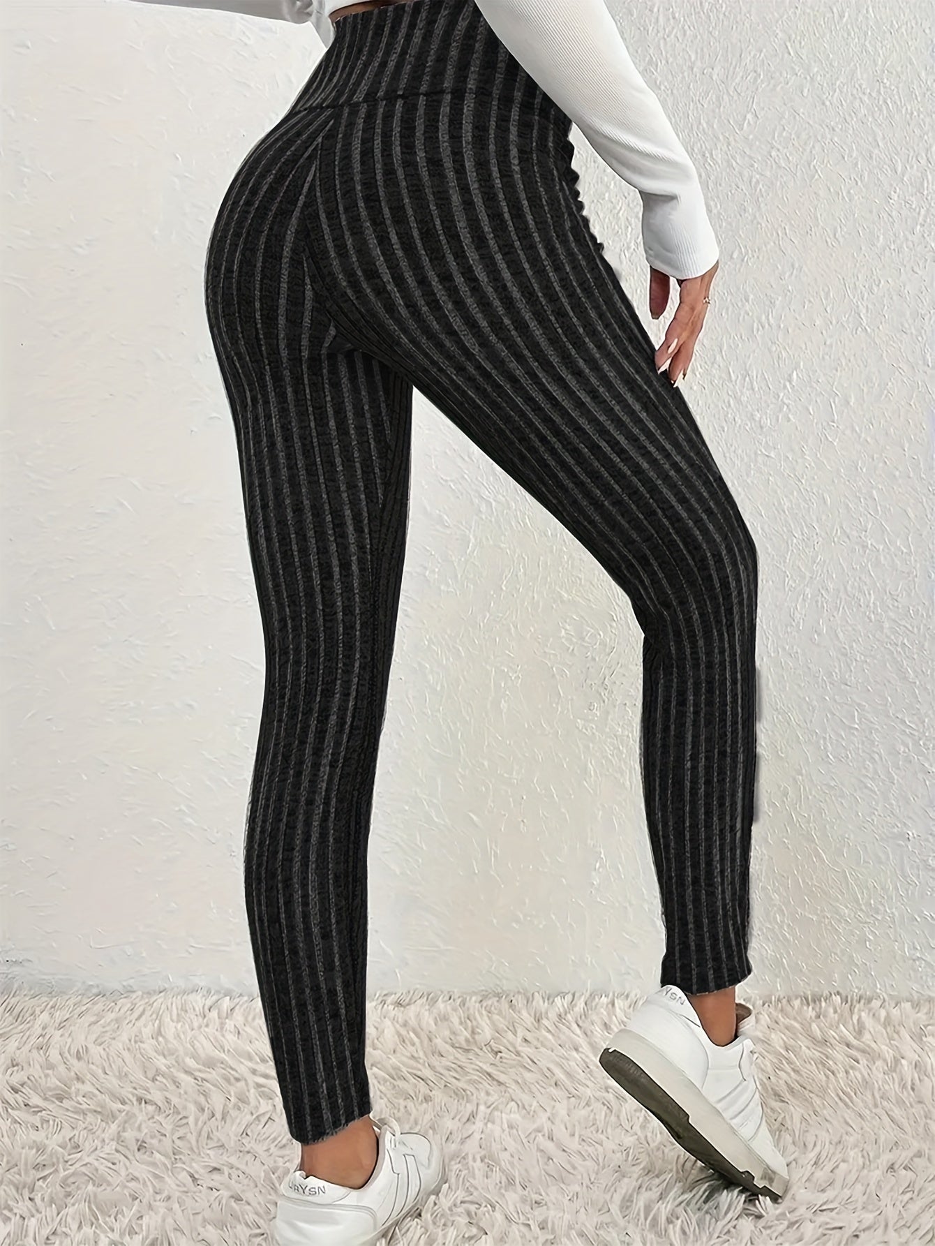 Legging polaire côtelé femme taille haute – confort thermique et style cosy
