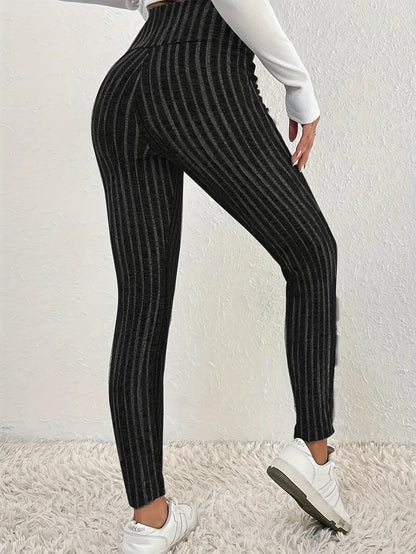 Legging polaire côtelé femme taille haute – confort thermique et style cosy
