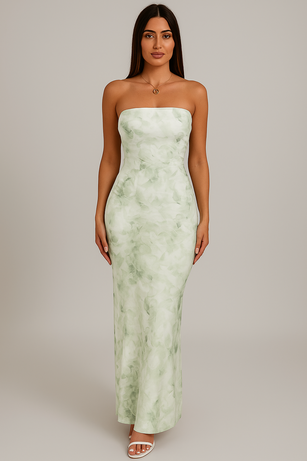 Robe bustier longue fleurie femme