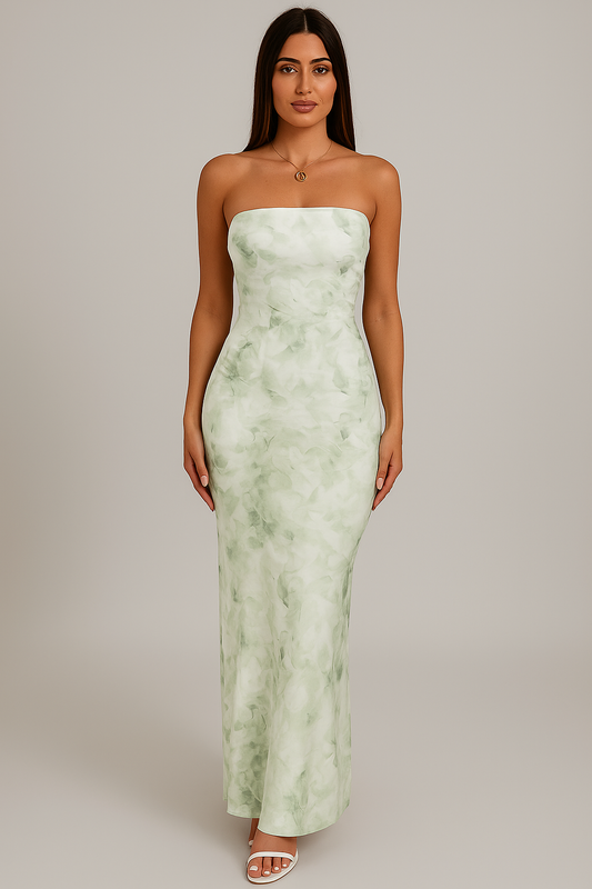 Robe bustier longue fleurie femme
