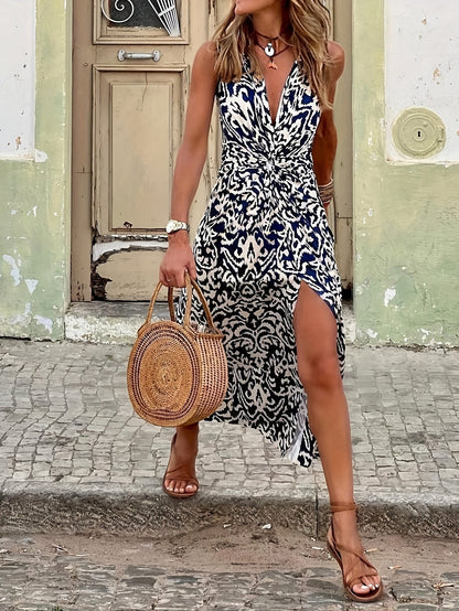 Robe bohème longue femme imprimé ethnique