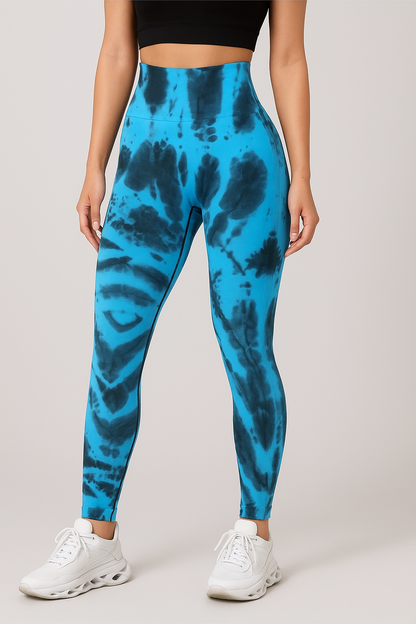 Legging push up femme imprimé tie and dye effet galbant
